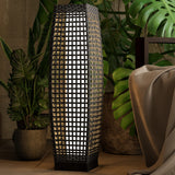 Grand patio Outdoor Solar Powered Resin Wicker Floor Lamp, Outdoor Weather-Resistant Deck Light, for Garden or Porch -Large Fuji
