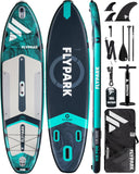 Flypark 10'8/11'x35'' Fishing&Family Stable Inflatable Paddle Boards, Extra Wide SUP Paddleboard Inflatable, 430lb/3 People, Sta