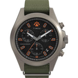Timex Mens Expedition Field Chronograph 43mm Watch - Green Strap Black Dial Gunmetal Case