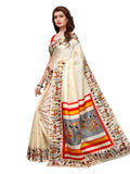 Satrani Womens Art Silk Saree With Blouse Piece (811St108_Off White_One Size_Off White)