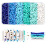 6000+Pieces Polymer Clay Beads, 6 Colors Clay Beads for Bracelets Making Heishi Beads Friendship Bracelet Making Kit for Girl Wo