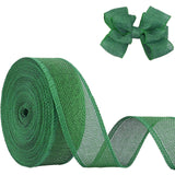 JaoZuyard Dark Green Burlap Ribbon 1-1/2 inch X 20 Yard Natural Linen Woven Ribbon DIY Handmade Wired Edging Production Wreath H