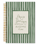 WNAGT Green Christian Spiral Notebook Journal 5.5x8.3, Christian Gifts for Women Men, Bible Notebooks for Note Taking, Praise Go