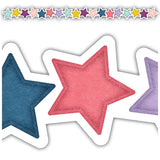 Teacher Created Resources DieCut Border Trim Strips, Scalloped, 23/4 x 35, Oh Happy Day Stars, Pack of 12
