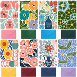 ForraFun 24 Pack Floral Thank You Cards with Envelopes 8 Floral Greeting Cards Bulk with Envelopes & Stickers, 4x6 Inch Blank In