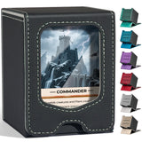 Fabmaker Deck Box for MTG Commander, Magnetic Trading Card Storage Box with Commander Display, Fits 100 Double-Sleeved Cards, Ca