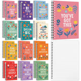 Gueevin 24 Pack Inspirational Spiral Notebooks, A6 Floral Lined Journals