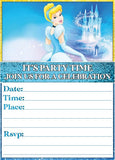 Happy Choices 20x Cind-erella Birthday Invitations and Envelopes – Fill-in Happy Birthday Party Invitations for Kids, 6X4 Inches, Postcard Style
