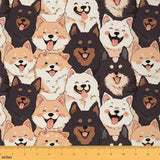 jejeloiu Fun Cute Dog Fabric by The Yard Puppy Dog Upholstery Fabric for Chairs Kawai Animals Waterproof Indoor Outdoor Decor fo