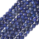 BEADIA Faceted Natural Lapis Lazuli Stone Round Beads 10mm 36cm/Strand for Jewelry Making