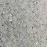Miyuki Tila Beads - 2 Hole Square Beads, 5x5x1.9 mm, 5 Grams Glass Beads Pearl White (TL471)
