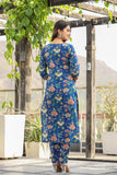 Anni Designer Women'S Cotton Blend Printed Straight Kurta With Pant & Dupatta (Jdp Blue_M_Blue_Medium),Blue,M,Cotton Blend,Regular,Kurta, Pant & Dupatta