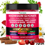 Adndale 90ct 15-in-1 Magnesium Glycinate Gummies 400 mg/serv- with Magnesium Malate, Ashwagandha, Tart Cherry, Magnolia Bark, Le