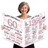 Uiorgui Large 60th Birthday Cards for Women, Happy 60th Birthday Greeting Card with Envelope Jumbo 1966 Sixty Guest Book Funny 6