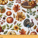 Autumn Harvest Fabric by The Yard,Country Rustic Farmhouse Upholstery Fabric,Thanksgiving Theme Food Decorative Fabric Sofa Chai