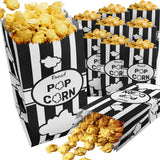 CUSINIUM 1oz Black Paper Popcorn Bags (100-pack) - Carnival Theme - Customizable