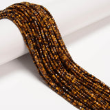 JM Design 2mm Natural Yellow Tiger Eye Faceted Cube Beads 15.5 Strand for Jewelry Making Craft