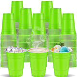 cssopenss 120 pcs 16 oz Green plastic cups Graduation Plastic Cups 16 oz Green Cups St Patrick's Day Cups for drinking Tastings