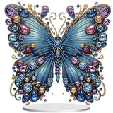 Diamond Painting Kits for Adults Beginners, 5D Full Drill Flowers and Butterfly Crystal Art Desktop Ornament, DIY Single Sided H