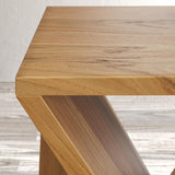 Jofran Solid Wood 16 X 16 X 24 Height Mid-Century Modern Angled Jasper Accent Nightstand End Table, Natural