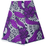 BintaRealWax African Fabric 6 Yards Purple Tribal Wax Print Ankara Fabric for Sewing Clothes P6680