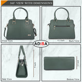 Adisa Gold Square Handbag Shoulder Bag For Women And Girls With Sling Belt (Ad4081-D.Grn),Dark Green,,B0DSJ5J3VB