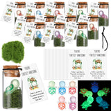 Seenelling 20 Sets Employee Appreciation Gifts Bulk Emotional Support Inspirational Mini Luminous Turtle Cards with Glass Bottle