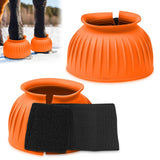 Abbylike 1 Pair Horse Bell Boots Protect Against Hoof Impact Trauma Rubber Bell Boot for Cute Horse Care Turnout No Rub Design Q