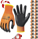 MANUSAGE Safety Work Gloves Nitrile For Men and Women, with Touchscreen Fingers, Men's Work Gloves with Grip, Mechanics Gloves (