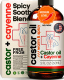 SELFWISE Organic Castor + Cayenne Joint & Body Oil - Warm & Spicy - Moderate Heat for Knees, Elbows, Shoulders & Post-Activity R