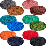 12 PCS Soft Chenille Velvet Yarn for Crocheting and Knitting, Warm Yarn for DIY Craft Blanket, Hat, Scarf, Gloves, Slippers, Dol
