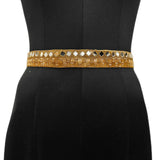 Purala Saree Waist Hip Belt Kamarband Jari Kas (Gold)