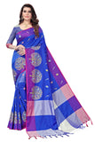 OM SAI LATEST CREATION Soft Cotton Silk Foil Print Saree For Women Banarasi Saree Under 449 2021 Beautiful For Women saree (Blue