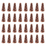 Elecrelive 20Pcs Tibetan Style Metal Bead Cone Caps Flower Bead End Spacers Terminator Red Copper 18x8mm for Beaded Tassel Earri