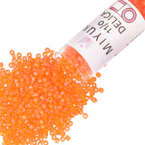 Miyuki Delica Seed Beads - Size 11/0 (1.6 mm), DB0855, Matte Orange AB, 7.2 g, Approx. 1440 Beads, Made in Japan