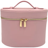 JAZD Vanity Case Makeup Bag with Removable Organizer Divider, Travel Toiletry Cosmetic Organizer for Women (PINK)