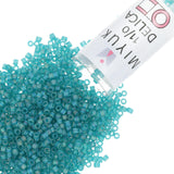 Miyuki Delica Seed Beads - Size 11/0 (1.6 mm), DB1283, Matte Transparent Caribbean-Teal AB, 7.2 g, Approx. 1440 Beads, Made in J