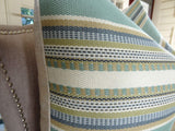 Plutus Brands Plutus Chic Stripe Aloe Handmade Throw Pillow, 12 X 20, Light Blue/Green/Cream