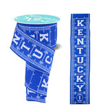 RG Ribbon Kentucky State-Themed Football Field Design, Wired Edges for Homecoming Mums, Gift Wrap, Baskets, Wreaths, Crafts, and