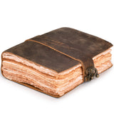 LEATHER VILLAGE Leather Bound Vintage Journal for Women & Men - Book of Shadows - Lock Closure - 200 Pages of Antique Deckle Edg