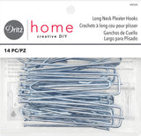Dritz Home 44324 Long Neck Pleater Drapery Hooks (14Piece) , Silver