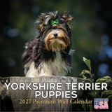 Yorkshire Terrier Puppies Calendar 2027 by MegaCalendars - Monthly Dog Breed Wall Calendar, Made in USA