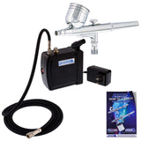 Master Airbrush Multi-Purpose Airbrushing System Kit with Portable Mini Air Compressor - Gravity Feed Dual-Action Airbrush, Hose
