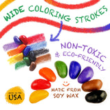 Crayon Rocks Just Rocks in a Box, 32 Colors, Tripod Grip Crayons Made For Handwriting Development in Kids and Toddlers, Fun & Ed