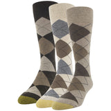 Gold Toe MenS Carlyle Argyle Crew Socks, Taupe Argyle, 3Pack (L)