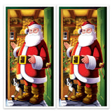 Beistle Santa Claus Door Covers, 5 x 30 , 2 Pieces - Plastic for Indoor & Outdoor Use, St Nick Print - Easily Display - Christ
