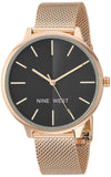 Nine West Womens Japanese Quartz Dress Watch with Stainless Steel Strap, Rose Gold, 20 (Model: NW/1980GYRG)