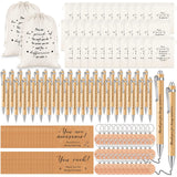 Yeaqee 36 Sets Employee Appreciation Gift Include Motivational Burlap Drawstring Bags Wood Retractable Ballpoint Pens Inspiratio