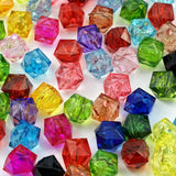 300pcs 8mm Acrylic Cube Beads Square Faceted Acrylic Beads with Hole Plastic Spacer Beads for Bracelets Necklace Earring Making