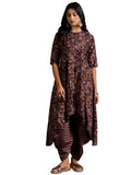 Libas Womens Printed Silk Blend A-Line Kurta With Salwar